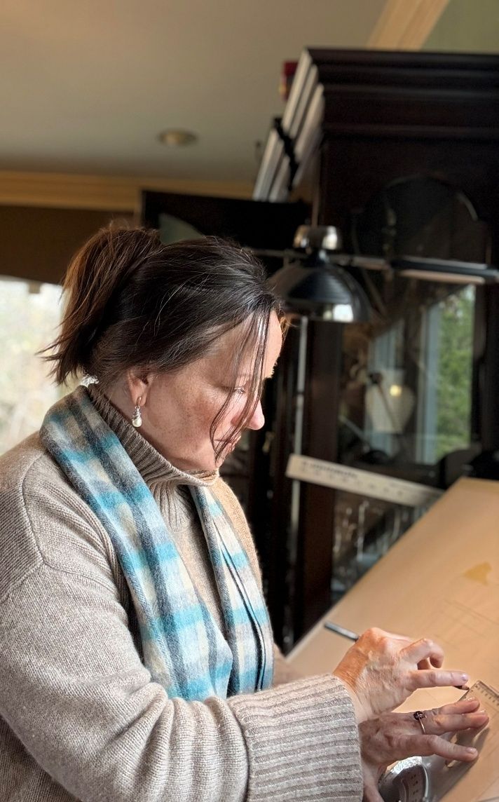 Juliana at the drafting table